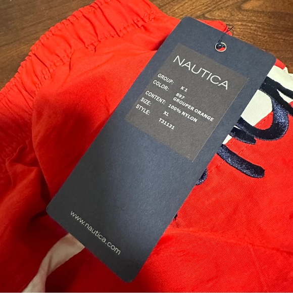 Nautica Swim Trunks Grouper Orange Shorts Men’s Size XL NWT Y2K Athletic Sporty - Picture 16 of 16